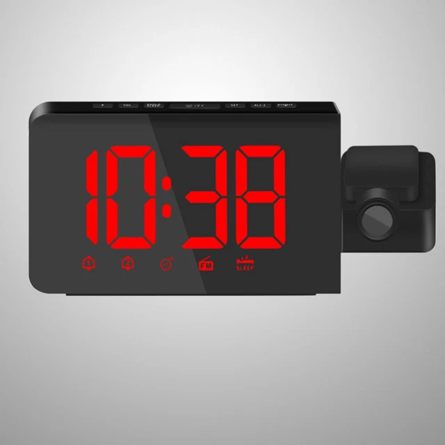 Horloge radio Affichage à multifonction Projection numérique Horloge 3