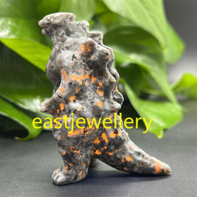 3.2" Natural Yooperite Godzilla skull Quartz Flame's Stone Crystal Skull Gift 1x