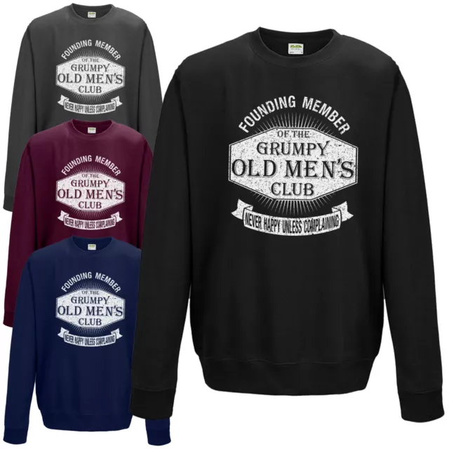 NEW Grumpy Old Men's Club Sweatshirt - Funny Dad Grandad Fathers Day Joke Jumper