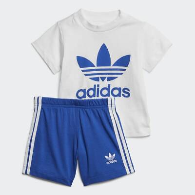 Tuta Adidas Bambino Completo Estivo Gd2626 Adicolor Shorts Set Tee Bianco Blu