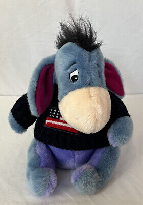 Official Disney Store Winnie the Pooh Eeyore Plush 12" Fourth Of July Sweater