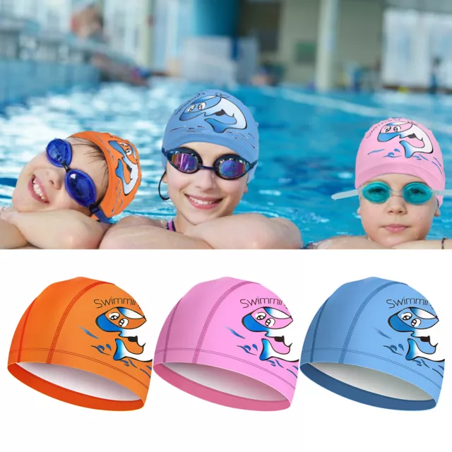 Kids Swimming Cap | Girls Boys Unisex Swim Pool Hat Waterproof Silicone Durable