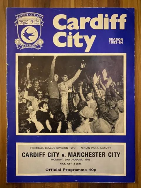 Cardiff City City V Manchester City Programme Football League Division 2 29/8/83