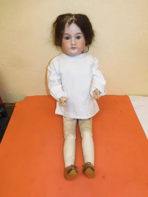 Alte Porzellankopf-Puppe mit Gliedergelenk-Lederbalg, Armand Marseille Nr.370
