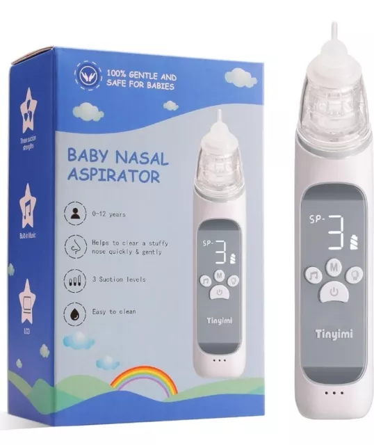 Nasal Aspirator for Baby Nose Sucker Electric Aspirator Soothing Music 3 Tips