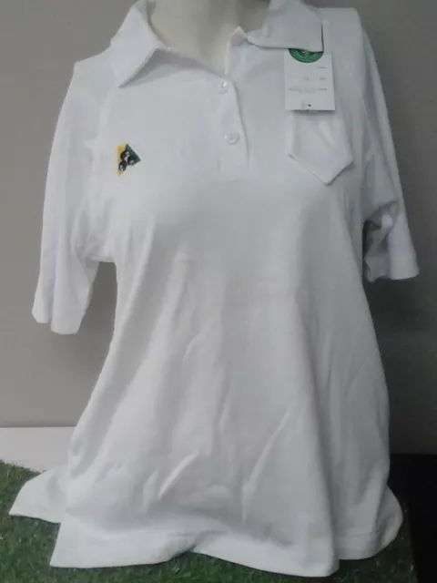 Lawn Bowls Australia Logo Polo Shirt Ladies 8 10 poly/cotton Made in Aust white