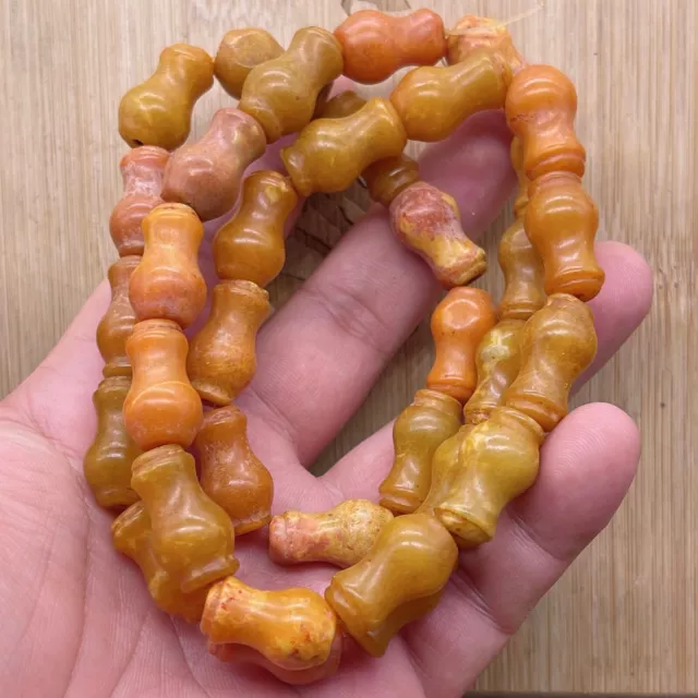 Chinese Old Natural Jade Hand-Carved Statue Pendants~Necklace