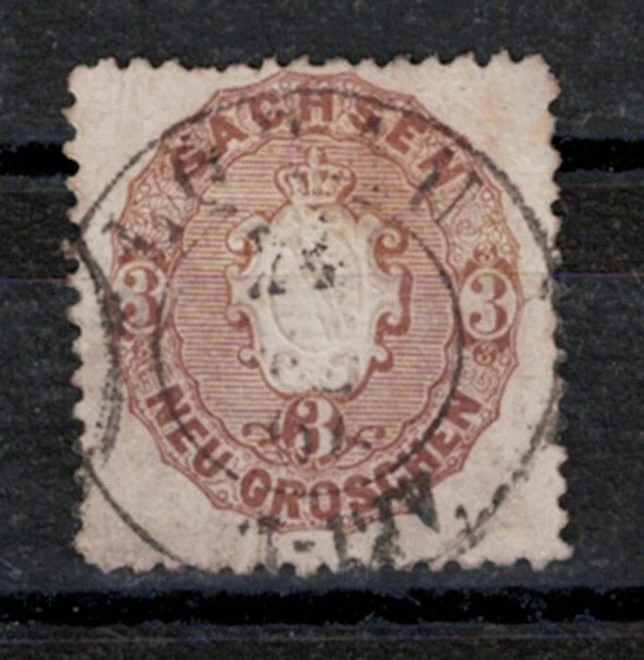 Sachsen, MiNr. 18 gestempelt