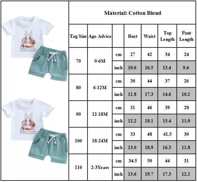 Toddlers Baby Boy Easter Clothes Short Sleeve T-shirt Top + Shorts Casual Outfit 2