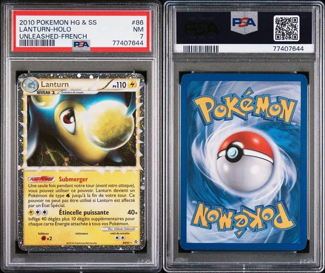 Carte Pokémon Lanturn Prime 86/95 HGSS Déchainement FR PSA 7