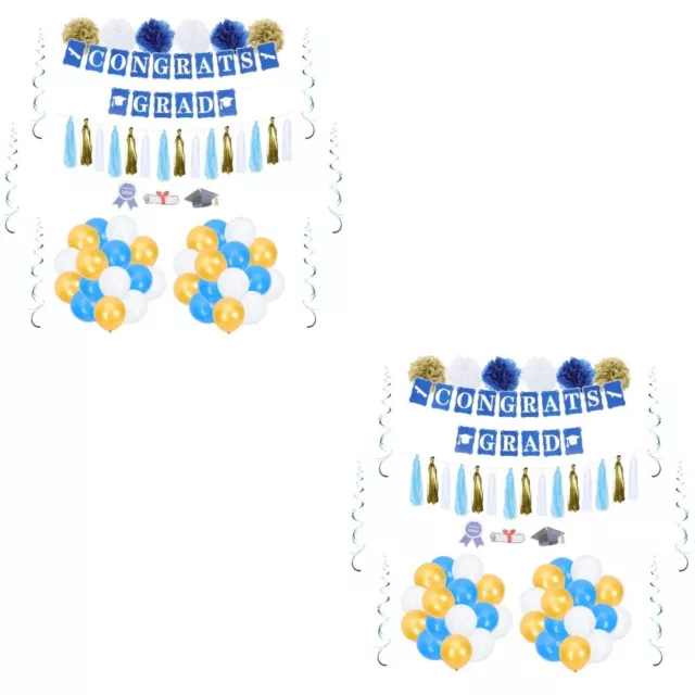 2 Sets Emulsion Graduation Balloon Delicate Balloons Party Hanging Ornaments