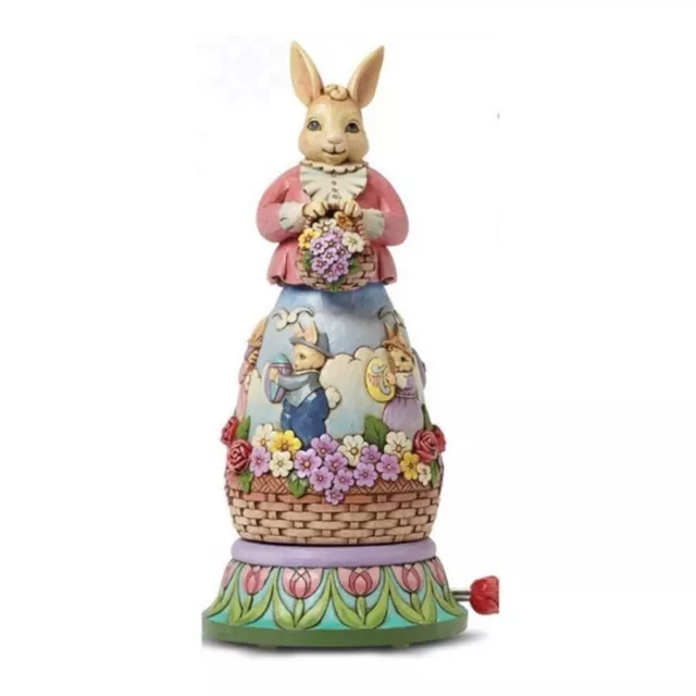 Jim Shore "Easter's On Its Way" Bunny rotating muscial 4044668 NEW