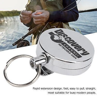 Metal Keychain Retractable Cable Ring Holder for Keys