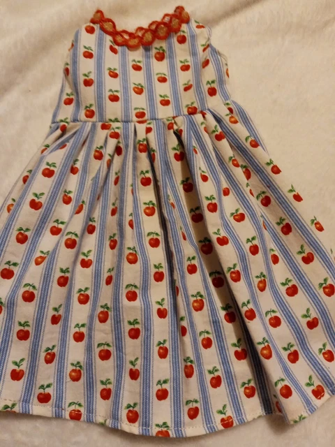 Handmade Apples 🍎🍏 Print Fabric Dress For 18 Inch Dolls