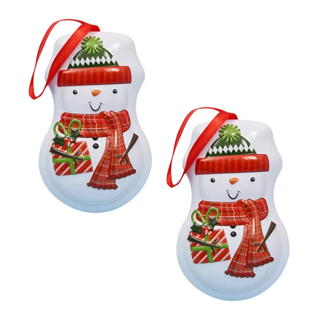 2 pz scatole regalo in lamiera bianca scatola regalo di Natale contenitore mini