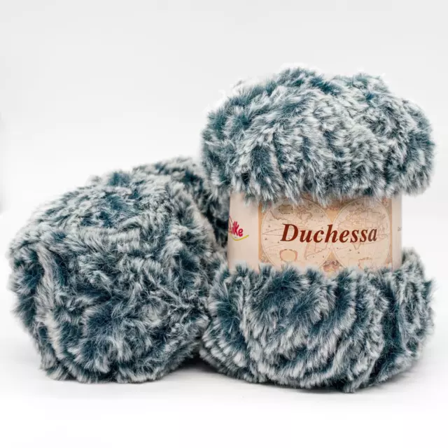 Duchessa gomitolo filati lana effetto pelliccia ecologica 100 grammi colorata