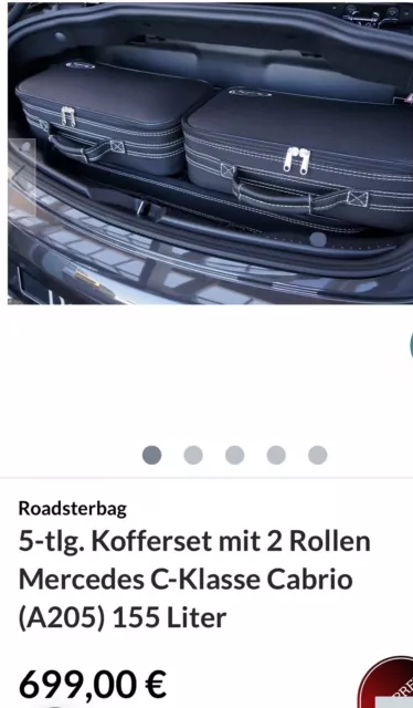 Roadsterbag Mercedes C-Klasse Cabrio A205 Kofferset 6-tlg NP799€ 2