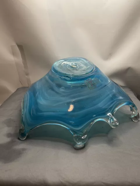 Vtg Juarez Mexico INCO Hand Blown Glass Art Decorative Glass Bowl Candy Dish 3
