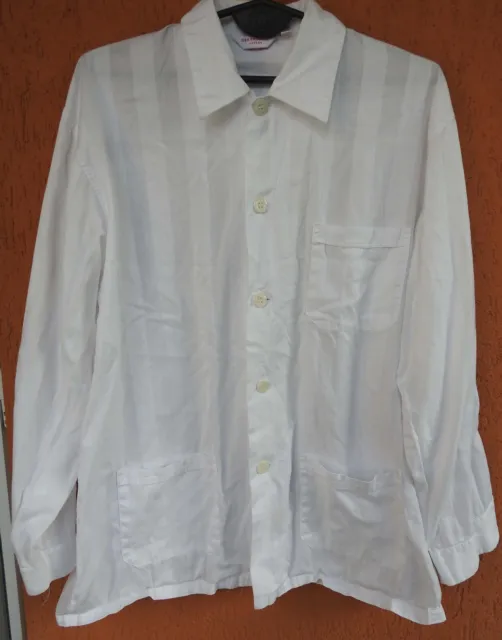 Derek Rose Pyjamas Top Mens Pajama Jacket Nightwear Cotton White (52/L, UK42)