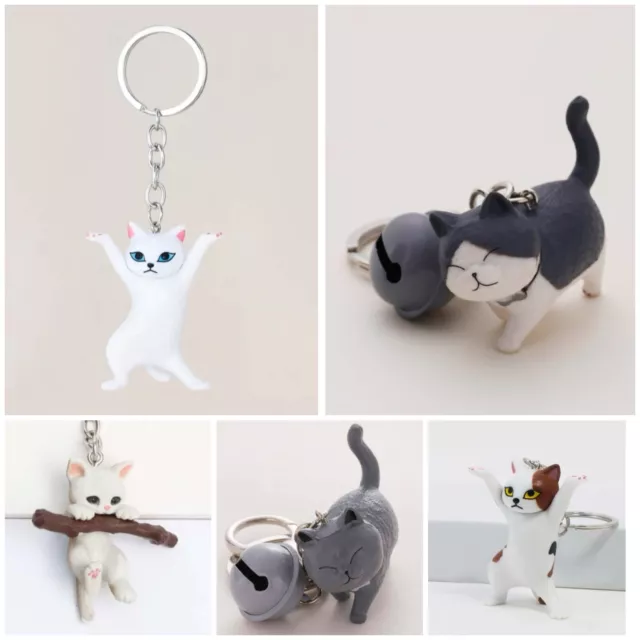 Buy 3 Get 1 Free Cute Cat Keyring Animal Kitty Keychain Kitten Lovers Uk Seller