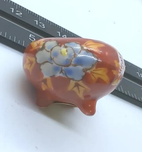 Miniature Vintage Hand Painted Oriental Imari Bowl 3 Footed Floral  Dollhouse
