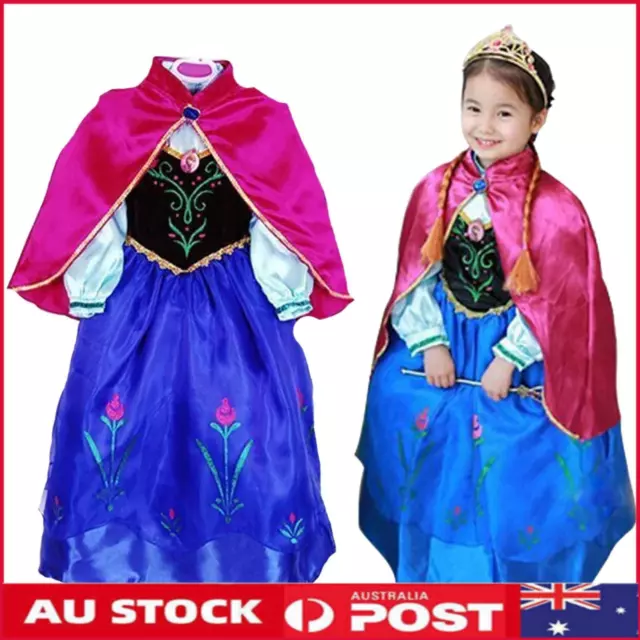 AU Princess Elsa Dress Fancy Costume Anna Girls Party Kid Cosplay Frozen Dresses