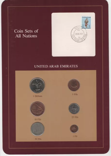 Coin Sets of All Nations UAE United Arab Emirates 6 Coins 1973-1988-1989