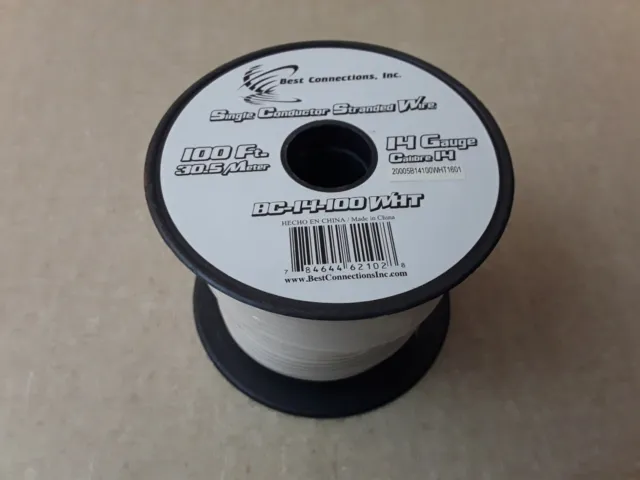 Best Connections Single Conductor Strand Wire 14 Guage 100 Ft White New
