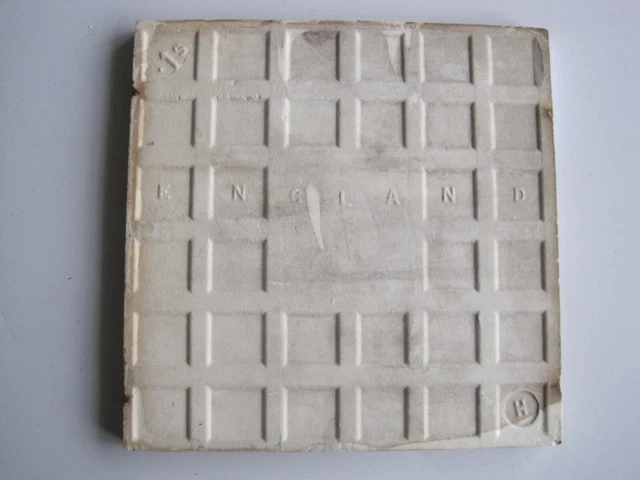 Antique Victorian Transfer Print Aesthetic Design Wall Tile Green On White 2