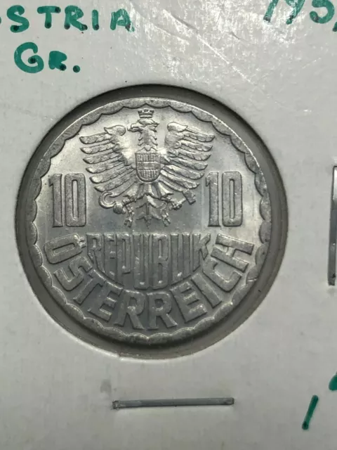 1953 Austria 10 Groschen Foreign Coin #418