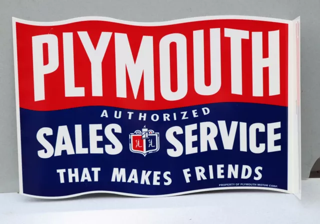 PLYMOUTH AUTO Sales Service Diecut Flange Sign  Gas Oil   Modern Retro