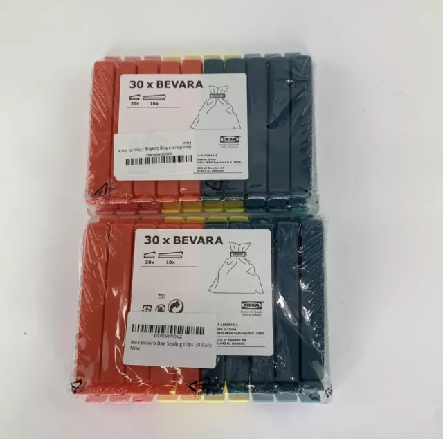 IKEA 30 X Bevara bolsa de comida almacenamiento bolsa congelador clips de sellado - venta de 2 paquetes