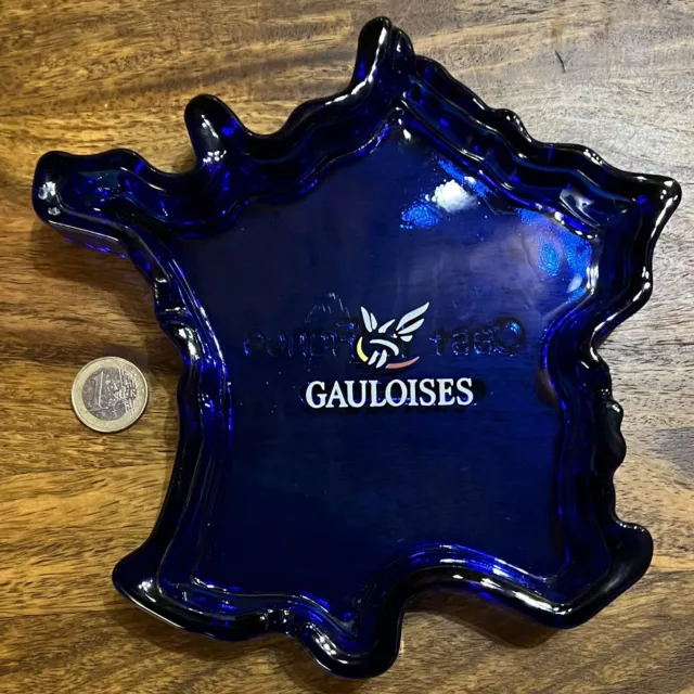 XXL Gauloises Aschenbecher aus blauem Glas