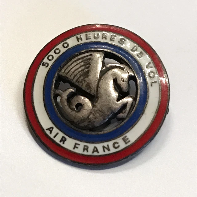 AIR FRANCE broche pin's insigne pour 5000 heures de vol ARGENT, 1982