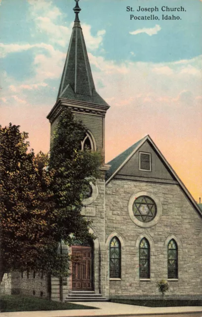 St. Joseph Church Pocatello Idaho ID c1910 Postcard