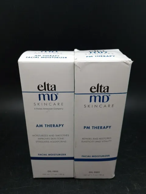 Paquete combinado hidratante facial eltaMD PM 1,7 oz y terapia de AM 1,7 oz