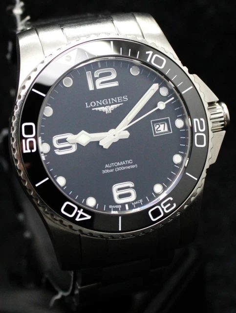 Men's Longines Hydroconquest Automatic Black Dial Day Swiss Watch