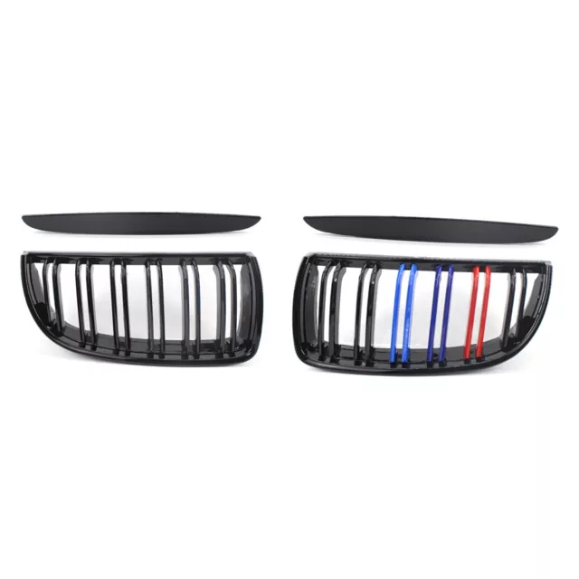 Grille avant double lamelle brillant noir double ligne couleur M convient pour BMW E90 2005-2008 3