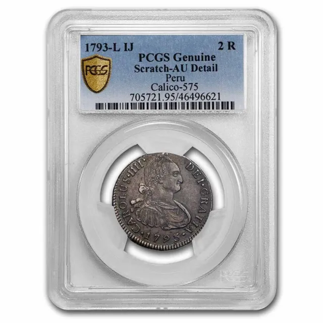 1793-L IJ Peru Silver 2 Reales AU Detail PCGS - SKU#272699