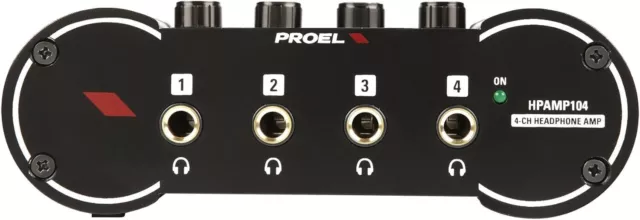 PROEL HPAMP104 amplificatore professionale per cuffie 4 canali con alimentatore