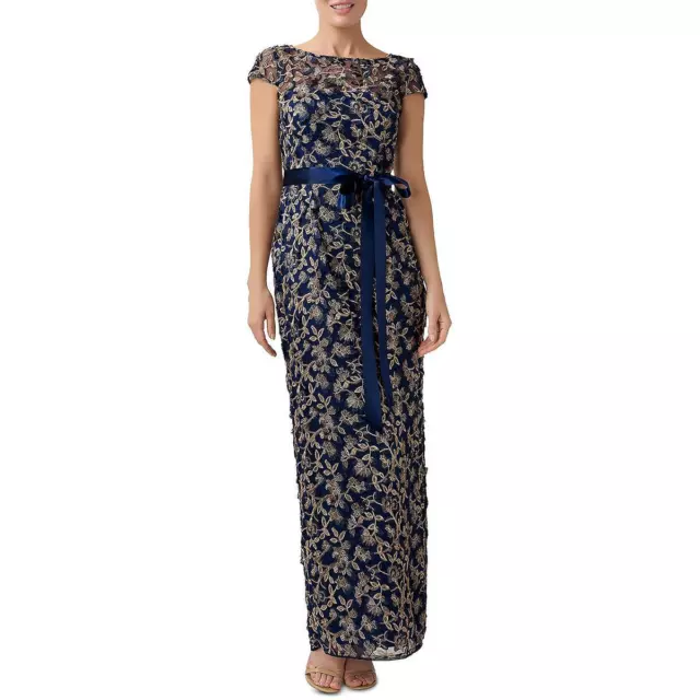 Adrianna Papell Womens Metallic Maxi Evening Dress Gown BHFO 3931