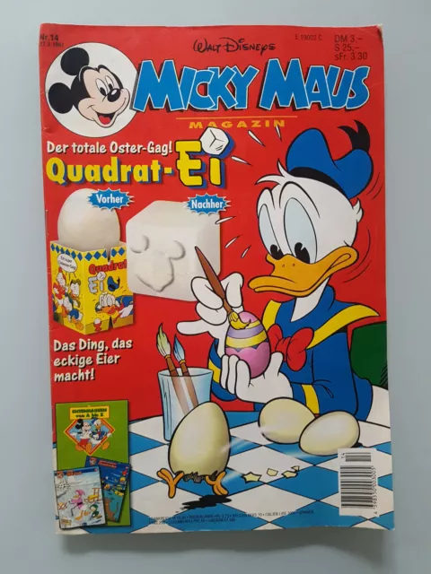 Micky Maus Heft 14 1997 mit Beilage Quadrat-Ei & Sammelkarten