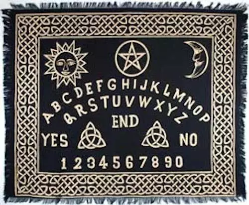 Ouija Board Altar Cloth 24" x 30" in Black and Gold!