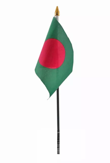 BANGLADESH flag PACK OF TEN SMALL HAND WAVING FLAGS DHAKA BANGLADESHI