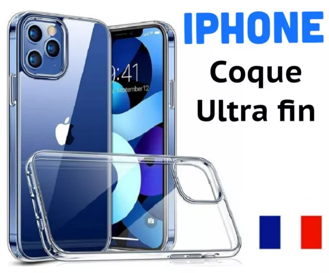 Coque pour iPhone 12 11 Pro Max SE 2020 XR X XS MAX 6 7 8 SILICONE Ultra fin