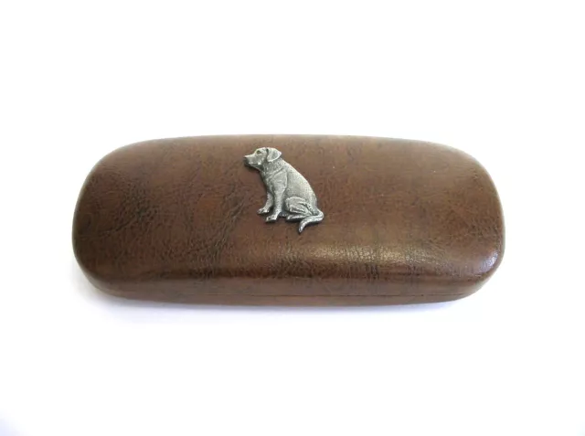 Labrador Retriever on Brown Solid PU Glasses Case Labrador Gift Dog Mum Dad Gift