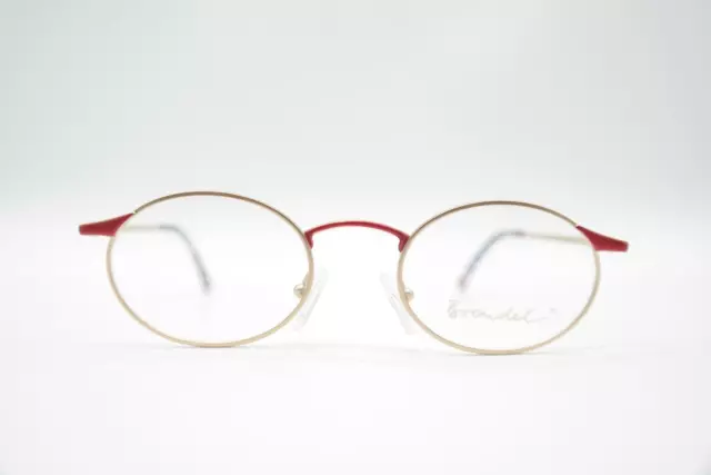 Vintage Brendel 4514 Gold Rot Oval Brille Brillengestell eyeglasses NOS