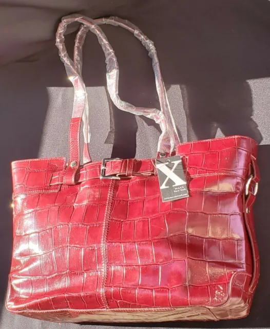 New MAXX NEW YORK Faux Leather Crocodile Pocketbook Purse Handbag