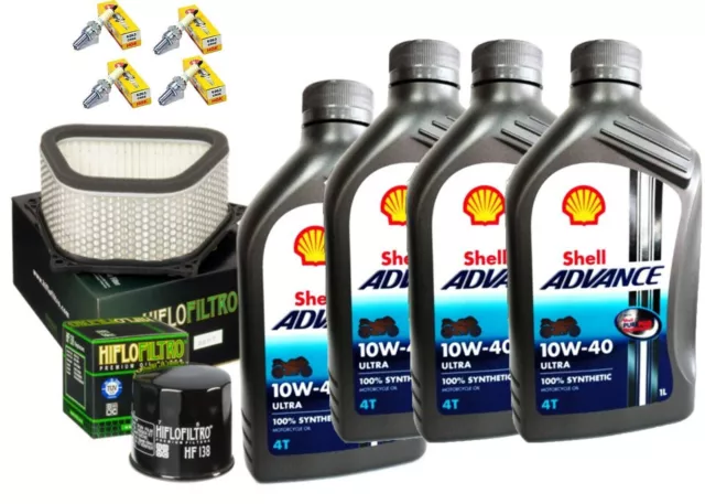 Kit/Tagliando Suzuki Gsx-R-Hayabusa 1300 Shell 10W40 Filtro Olio Aria Candele