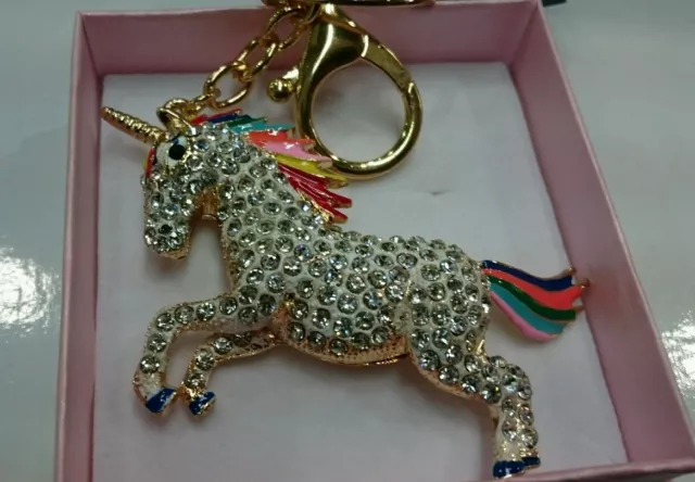 Big Size Beautiful Unicorn HANDBAG CHARM Heavy Quality Crystal Gold